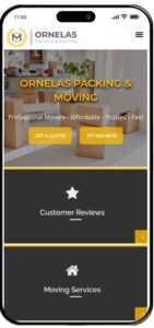 mover websites, mobile view