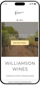 winery web design for SEO mobile view
