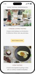 winery web design for SEO mobile view scroll